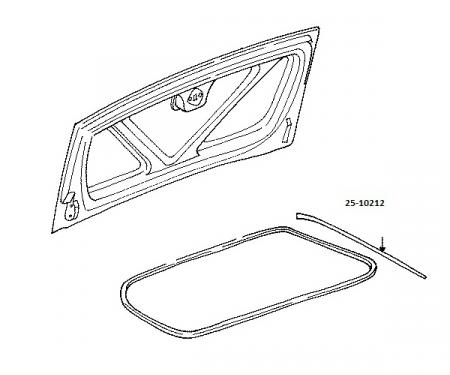 Corvette Weatherstrip, Trunk Side, Convertible/ Fixed Roof Coupe/Z06, Auxilary, Left/Right, 1998-2004