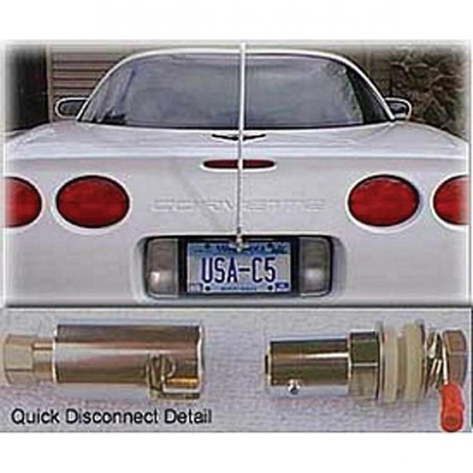 Corvette CB NGP Antenna System, With Quick Disconnect & Red Antenna Mast, 1997-2004