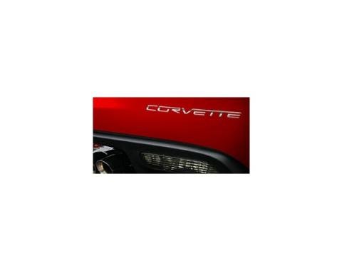Corvette Rear Bumper Letter Set, Polished Stainless Steel, 2005-2013