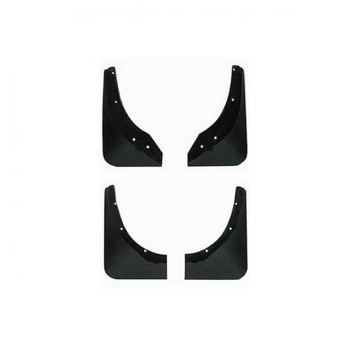 Corvette Splash Guards, Body Contoured, Front & Rear, MatteBlack, Altec, 1991-1996