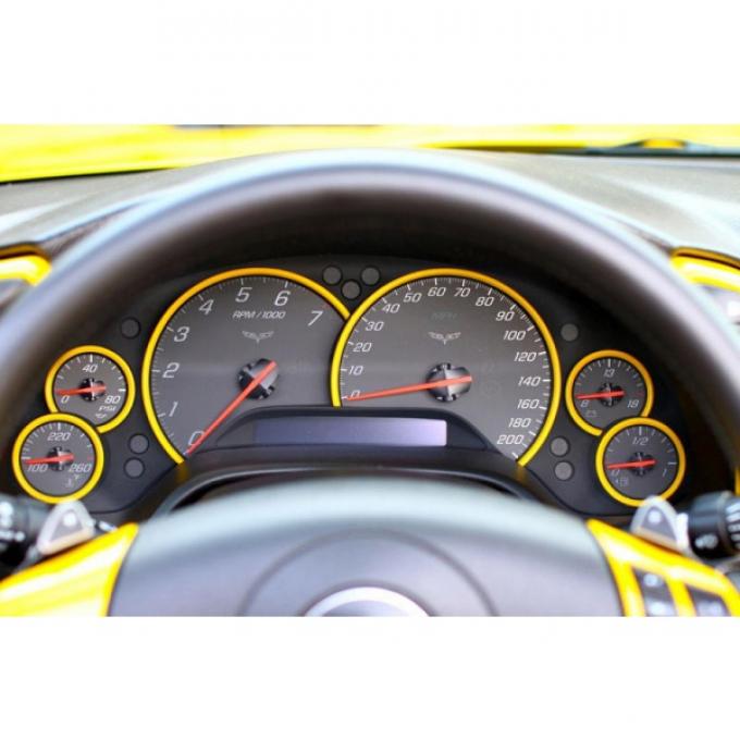 Corvette Instrument Gauge Bezels, Painted To Match, 2005-2013