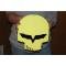 Corvette Jake Metal Sign, Yellow Head Skull, 12" X 10"