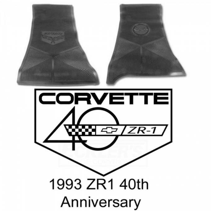 Legendary Auto Interiors Ltd Rubber Floor Mats, With 40th Anniversary Logo| Corvette ZR1, 1993