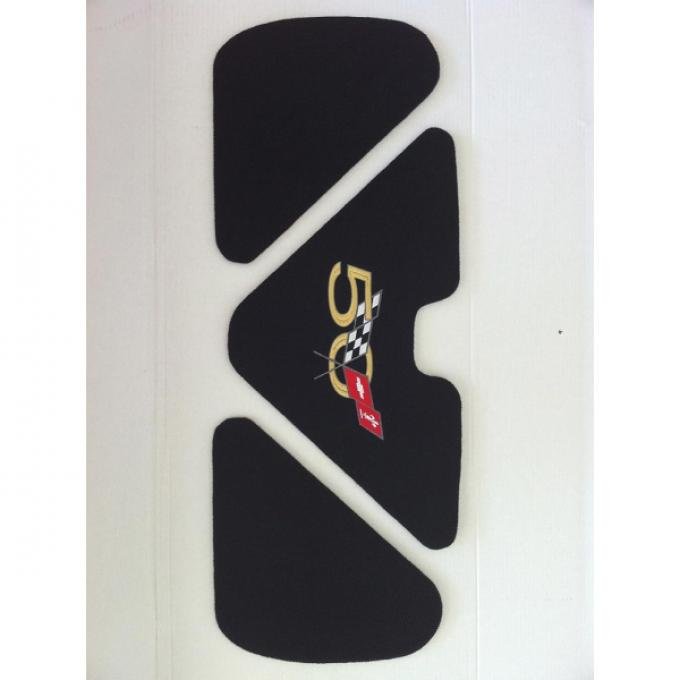 Corvette Trunk Lid Inner Liner, 50th Logo, Black, 3 Piece, 2003