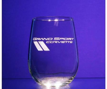 Corvette Glass, Stemless Wine, 17 Ounce, Pair, 1953-2013 Corvette Designs | Corvette Shot Glass, Tapered, 1.5 Ounce, 1963-1965 Sting Ray