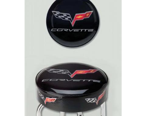 Corvette Smaller Garage/Work Shop Size Stool, 24", With C6 Logo