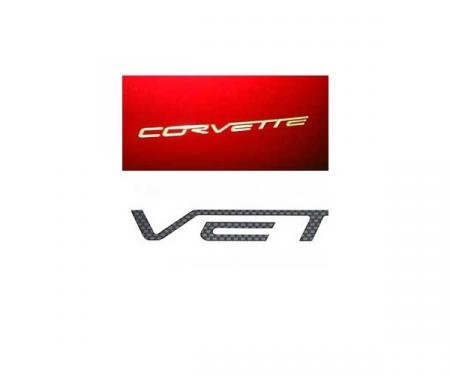 Corvette Rear Bumper Lettering Kit, Carbon Fiber, 2005-2013