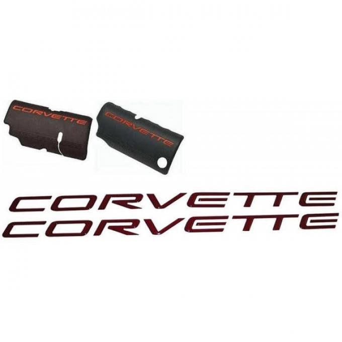Corvette Fuel Rail 3D Lettering Kit, Magnetic Red, 1997-2004