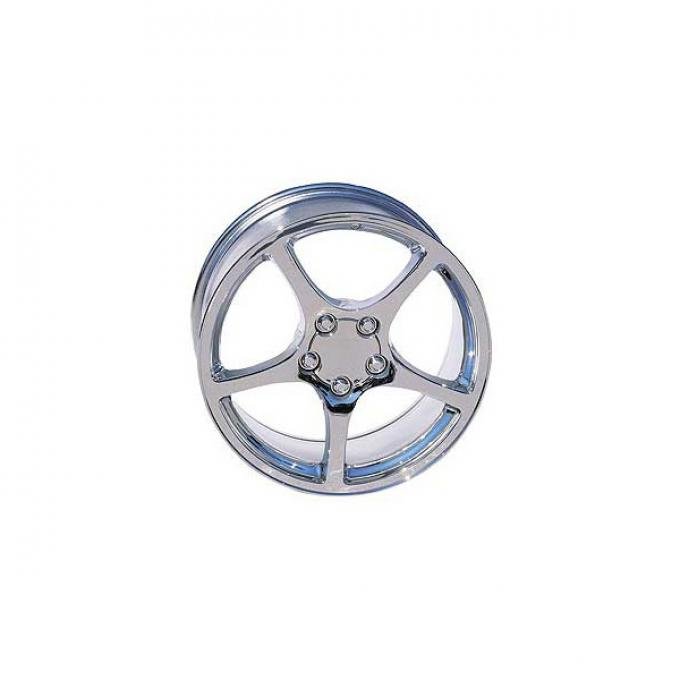 Corvette Wheels, 5-Spoke, Factory Style, Reproduction, Chrome, 2000-2004