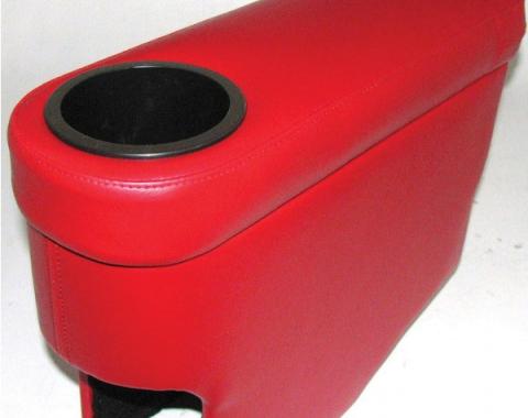 Corvette Center Console, Custom, With Cup Holder, Red, 1965-1966