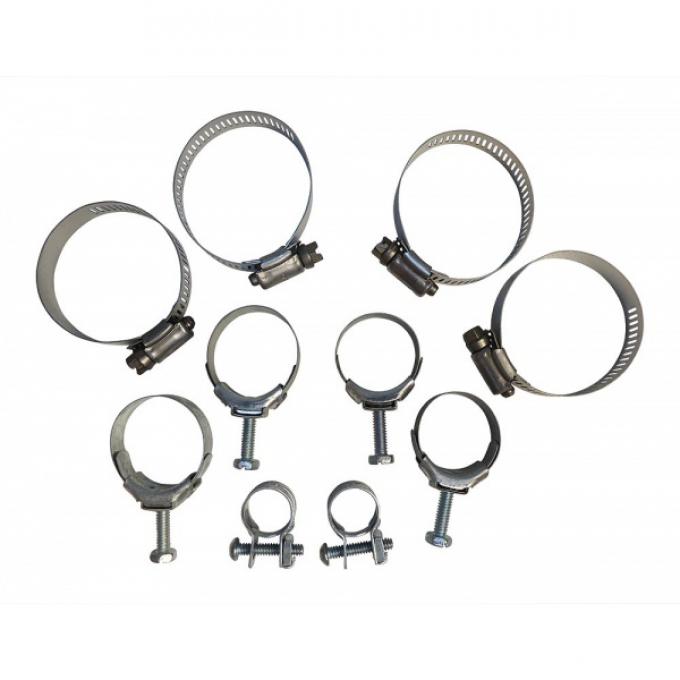 Corvette Radiator/Heater Hose Clamp Kit, For Cars With Air Conditioning