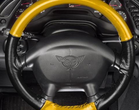 Corvette Steering Wheel Cover, Wheelskins, Euro-Style Two Color, 1994-2004