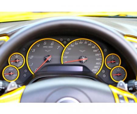 Corvette Instrument Gauge Bezels, Painted To Match, 2005-2013