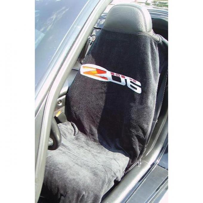 Corvette Seat Armour™ Towels, Black, With Z06 Logo, 2006-2013