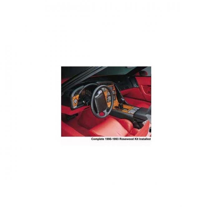 Corvette Rosewood Dash & Trim Set, With 6-Speed Transmission, 1992-1993