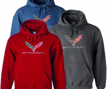 Corvette Stingray Red Hooded Sweatshirt