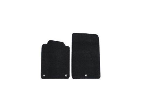 Corvette Floor Mats, Front, Cut-Pile, Avery, Basic Black, 1997-2004