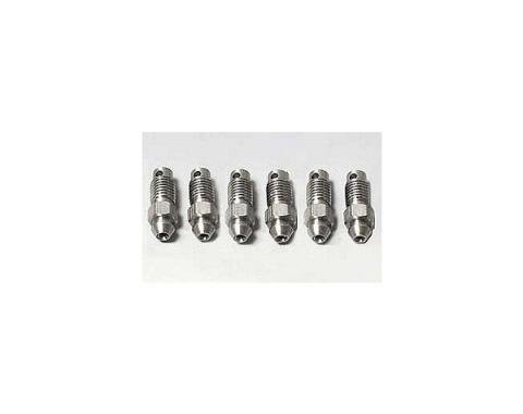 Corvette Brake Bleeder Screw, Stainless Steel, Set of 6, 1965-1982