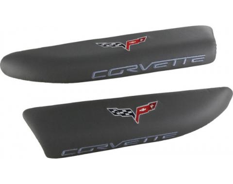 Corvette America 2005-2013 Chevrolet Corvette Leather Armrest Pads with C6 Logo
