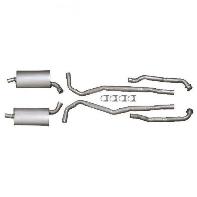 Corvette Exhaust System, Big Block 390hp & 400hp, Aluminized 2-1/2" With Automatic Transmission, 1966-1967