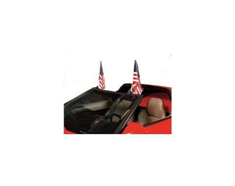 Corvette Flag Caddies, Windshield Mount, Coupe, 1987-1996