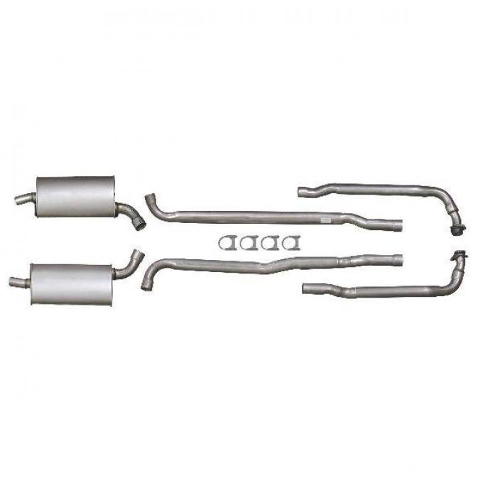 Corvette Exhaust System, Small Block 300hp & 350hp, Aluminized 2-1/2" With Manual Transmission, 1966-1967