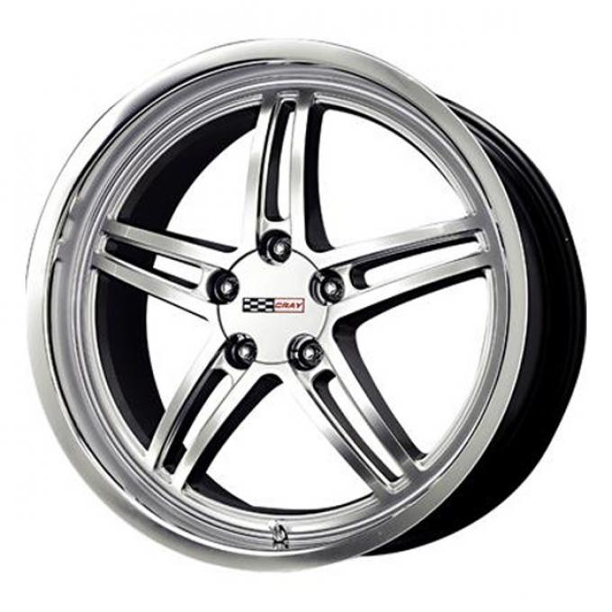 Corvette Cray Scorpion 18x9 Hyper Silver With Mirror Cut Lip, 1-Piece Wheel, 1984-2013