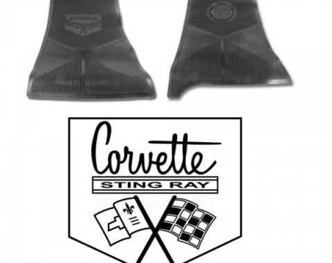 Legendary Auto Interiors Ltd Rubber Floor Mats, With C2 Logo| 25-13661 Corvette 1966-1967