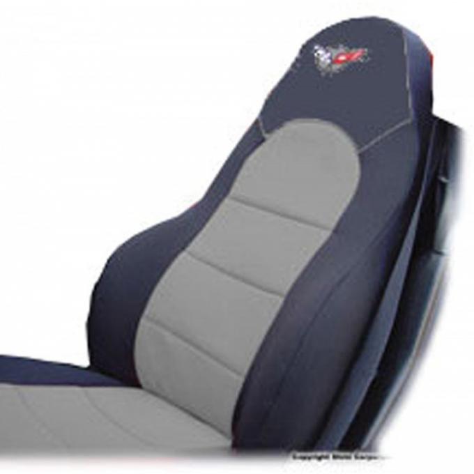Corvette Slipcovers, Black, With Red Closed Insert & C5 Logo, "Dive Suit", CoverKing, 1997-2004