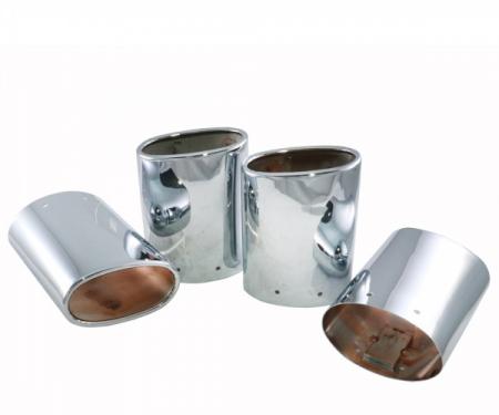 Corvette Exhaust Extensions, Chrome Plated Stainless Steel,With Dual Tips, 1997-2000