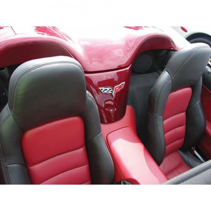 Corvette Seat Covers, Standard, 100% Leather, Two-Tone, 2007-2011 | Ebony/Titanium