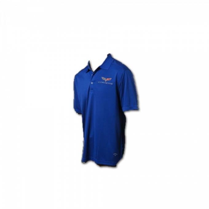 Corvette Mens C6 Callaway Dry Core Polo, Blue