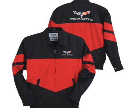 Corvette Jacket, Twill Red/Black, C6 Logo