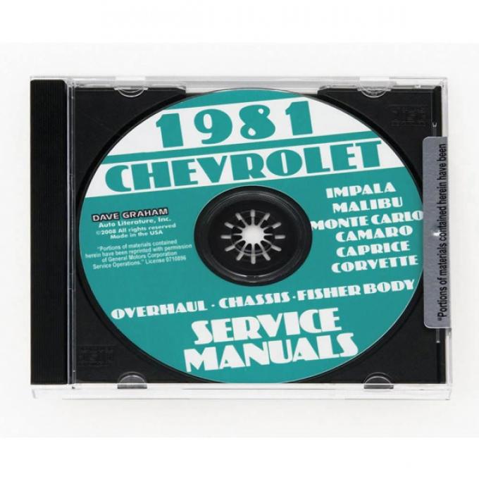 Corvette Service Manual On CD, 1981