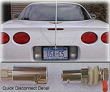 Corvette CB NGP Antenna System, With Quick Disconnect & Red Antenna Mast, 1997-2004