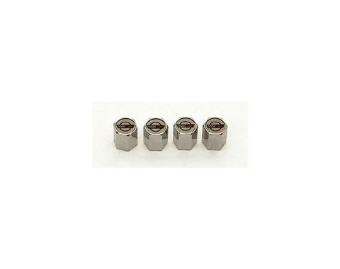 Corvette Valve Stem Caps, Chrome, C4 Logo Style, ABS, 1984-1996