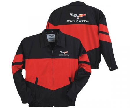 Corvette Jacket, Twill Red/Black, C6 Logo