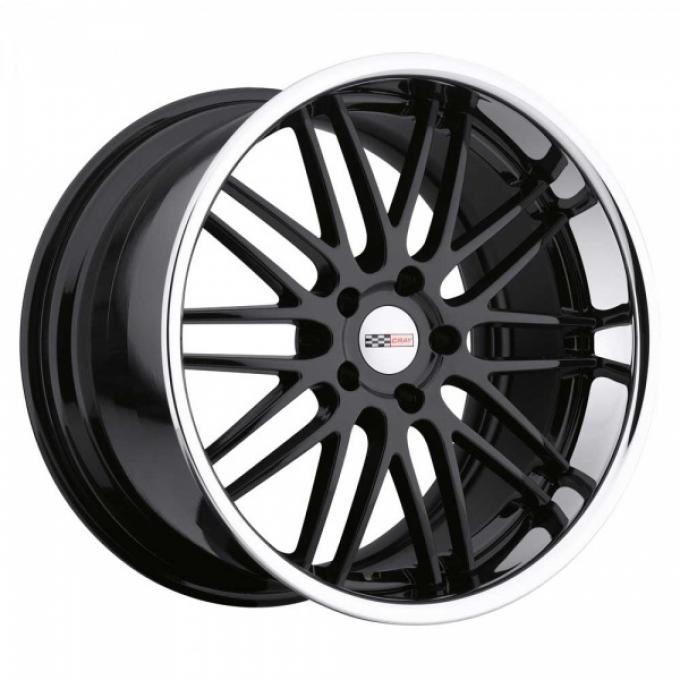 Corvette Wheel, Cray Hawk 19x10'' Gloss Black With Chrome Stainless Lip, 2014-2015