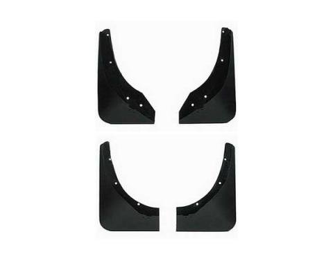 Corvette Splash Guards, Body Contoured, Front & Rear, MatteBlack, Altec, 1991-1996