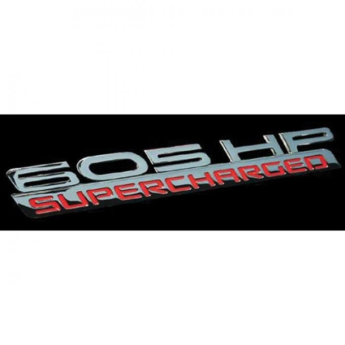 Corvette Badge, "HP Supercharged", Billet Chrome, (1) Single Emblem