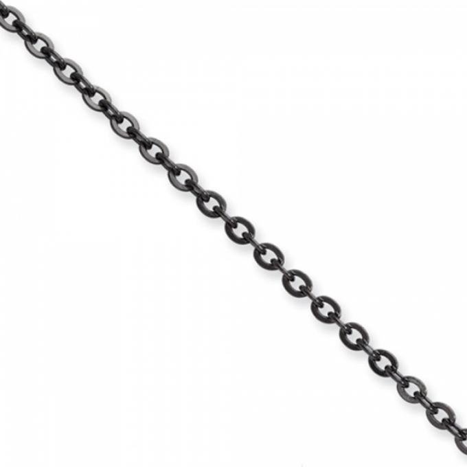 Corvette Round Cable Chain,18" or 20" Long,  Black Stainless