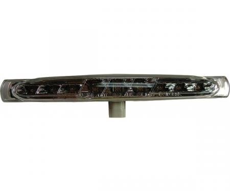 Corvette 3rd Brake Light, LED, Crystal Clear Lens, With Chrome Background, 1997-2004