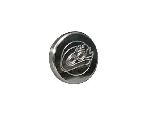 Corvette Radiator Cap, Round, With Polished Finish, Be Cool,1955-1989