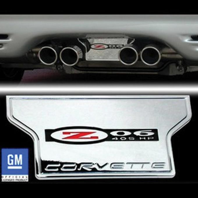 Corvette Exhaust Plate, Z06 405HP Chrome Billet, 2002-2004