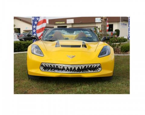 American Car Craft Shark Tooth Stainless Grille, Black| 052080 Corvette Stingray 2014-2015