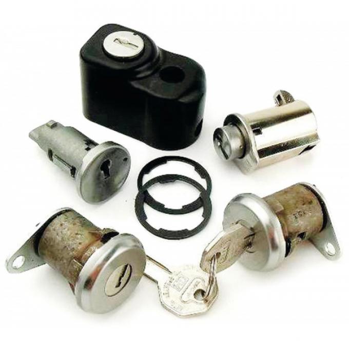 Max Performance Complete Lock Kit With Original Keys & Spare Tire Lock, Concours Correct| PY302A-66T Corvette 1966