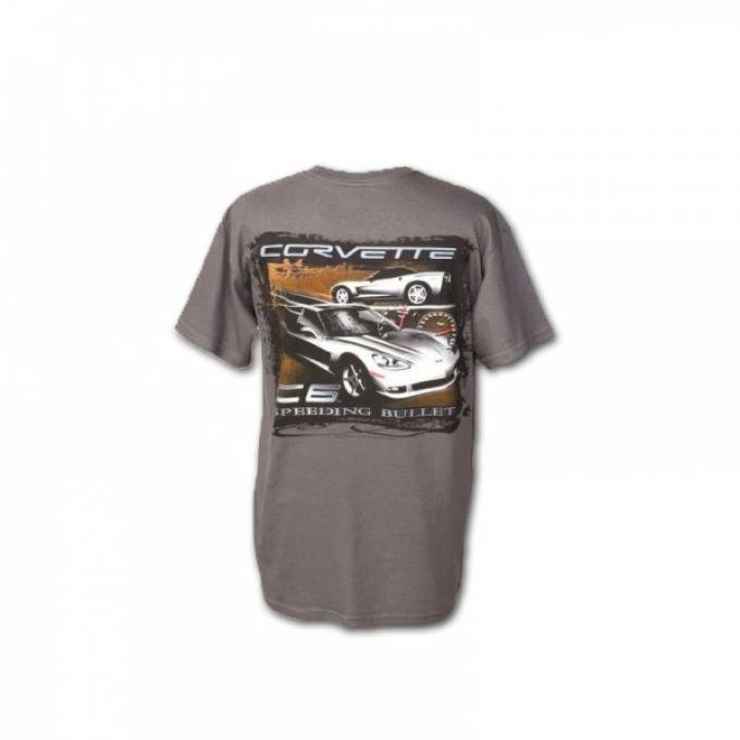 Corvette C6 Speeding Bullet T-Shirt, Charcoal