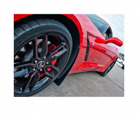 American Car Craft Mud Guards, Polished/Carbon Fiber, 2-Piece Set, Rears Only| 052091 Corvette Z06 2014-2017
