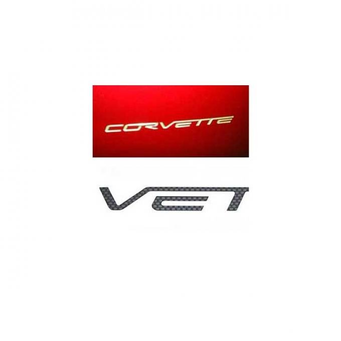 Corvette Rear Bumper Lettering Kit, Carbon Fiber, 2005-2013