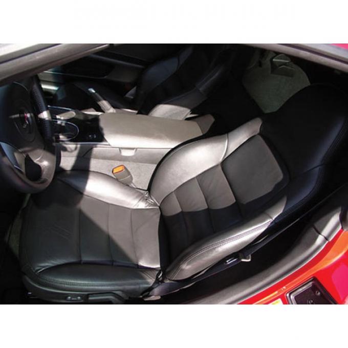 Corvette Seat Covers, Sport, Leather/Vinyl, 2005-2013 | 06-13 Titanium Gray